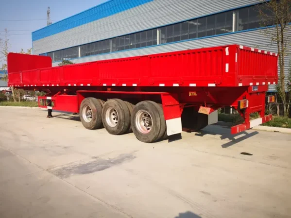 3 Axles 40 Foot Container Tray Cargo Semi Trailer with Side Cover - Image 2