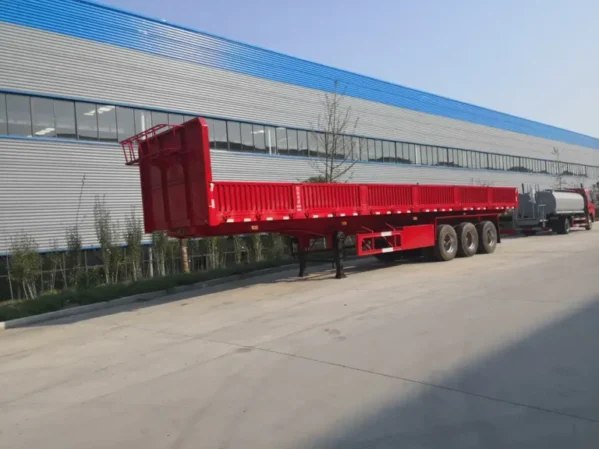 3 Axles 40 Foot Container Tray Cargo Semi Trailer with Side Cover - Image 3